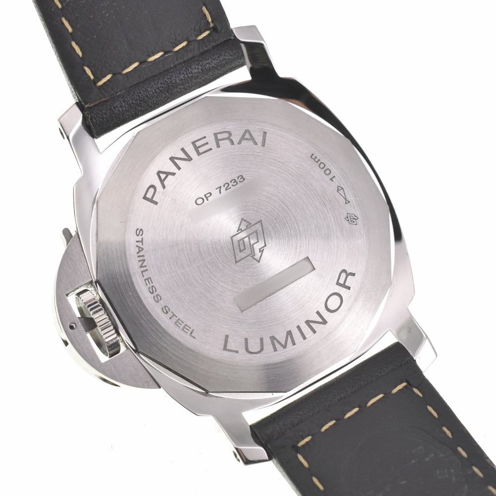 with paper PANERAI Luminor logo PAM01084 Small second black Dial Hand Winding Men's
 Watch □#138130