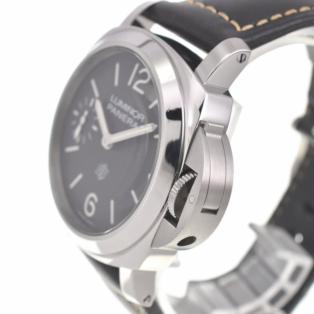 with paper PANERAI Luminor logo PAM01084 Small second black Dial Hand Winding Men's
 Watch Q#138130