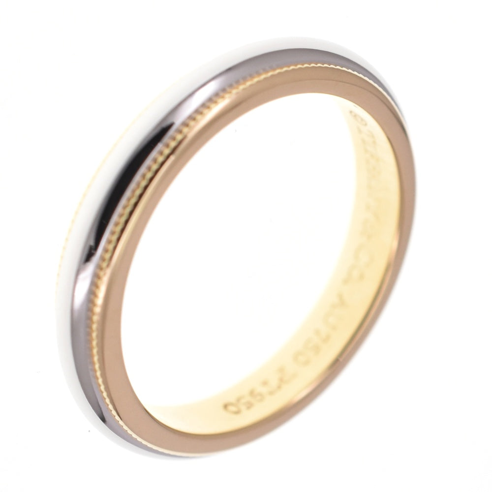 TIFFANY&Co. Milgrain ring Size 51/JP11 K18YG/Pt950 Ladies
 jewelry S#138159