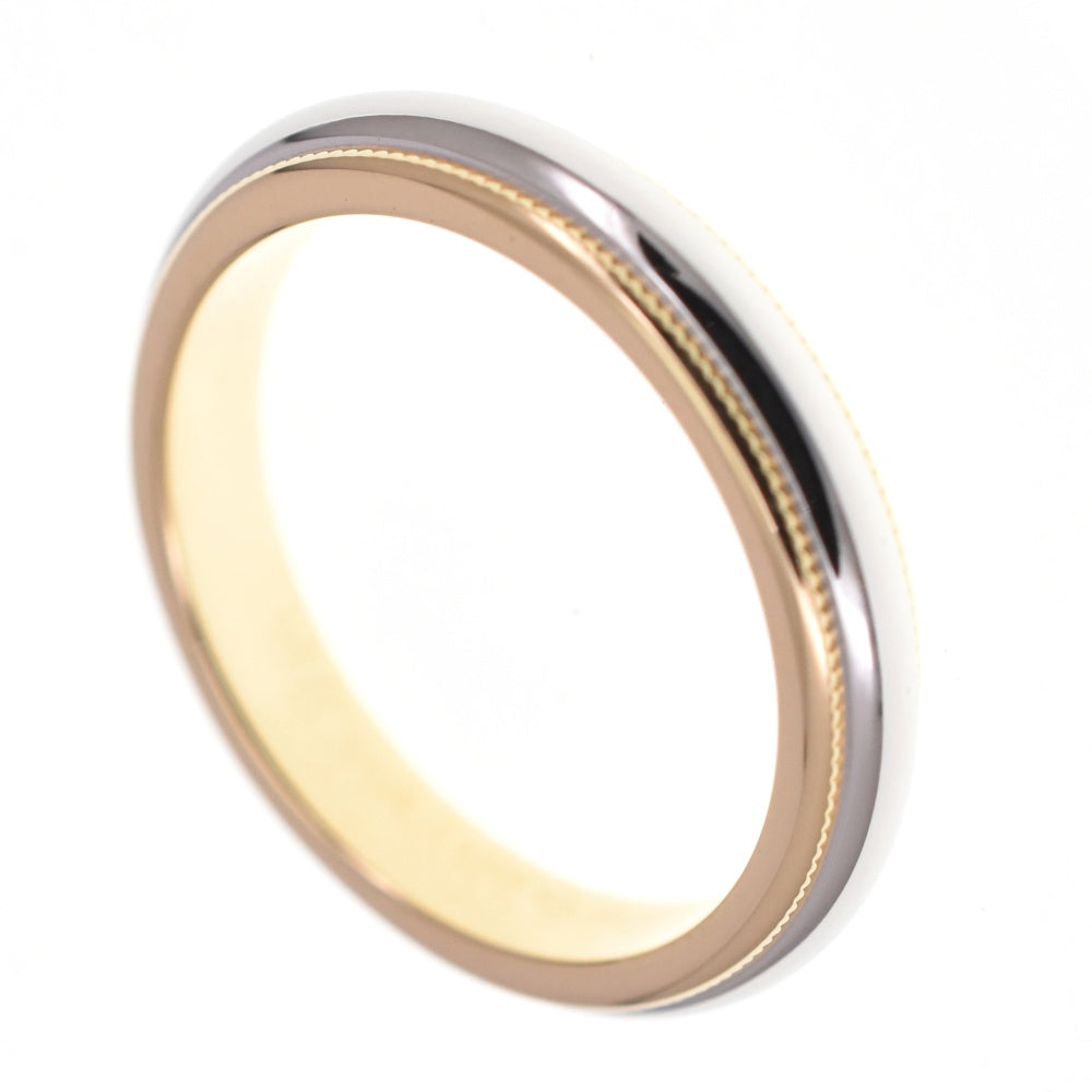 TIFFANY&Co. Milgrain ring Size 51/JP11 K18YG/Pt950 Ladies
 jewelry S#138159