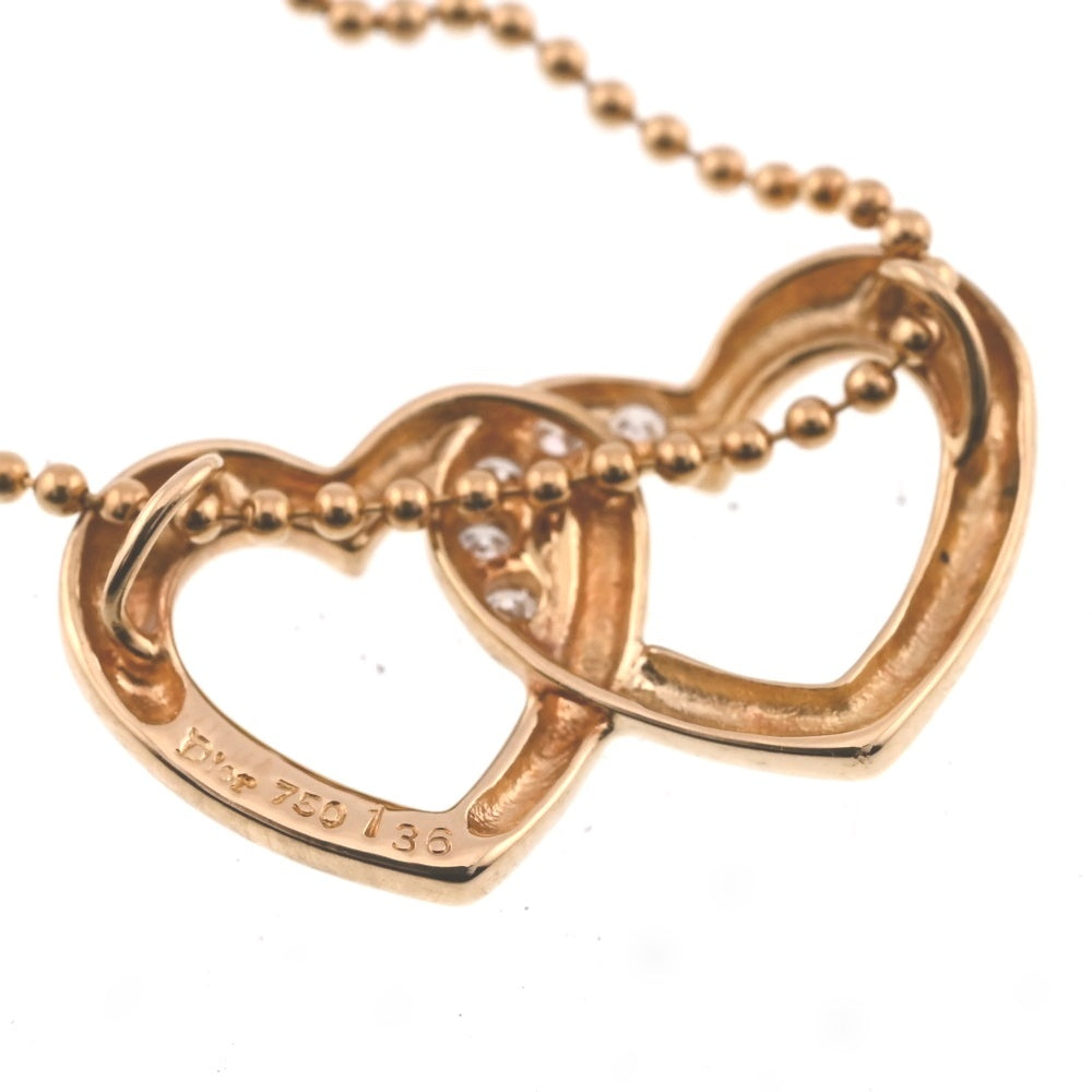 Dior Necklace heart K18YG Diamond Ladies
 jewelry S#138185