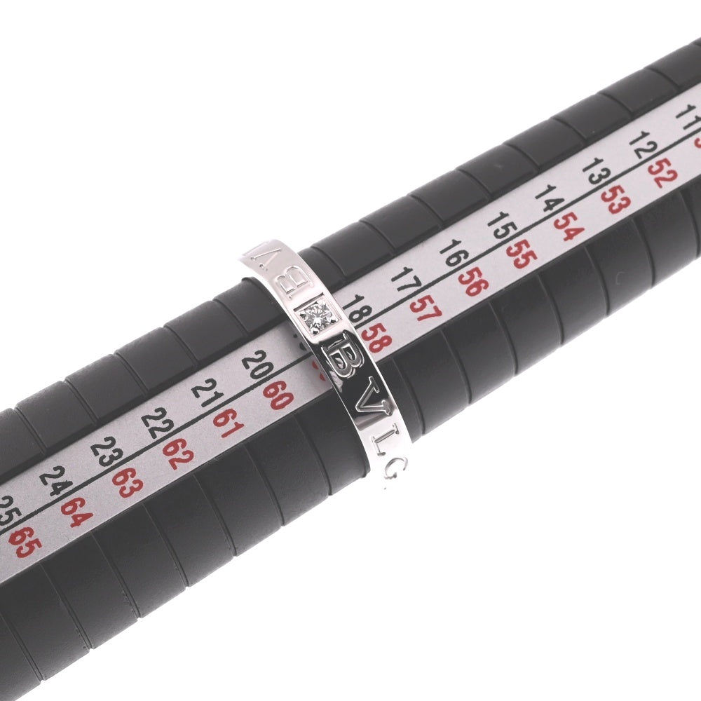 BVLGARI Double logo ring with diamonds Size 51/JP11 K18WG Ladies
 jewelry S#138186