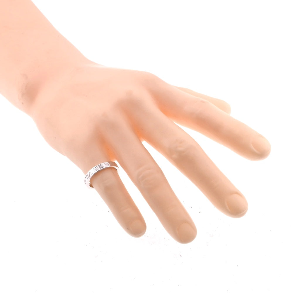 BVLGARI Double logo ring with diamonds Size 51/JP11 K18WG Ladies
 jewelry S#138186