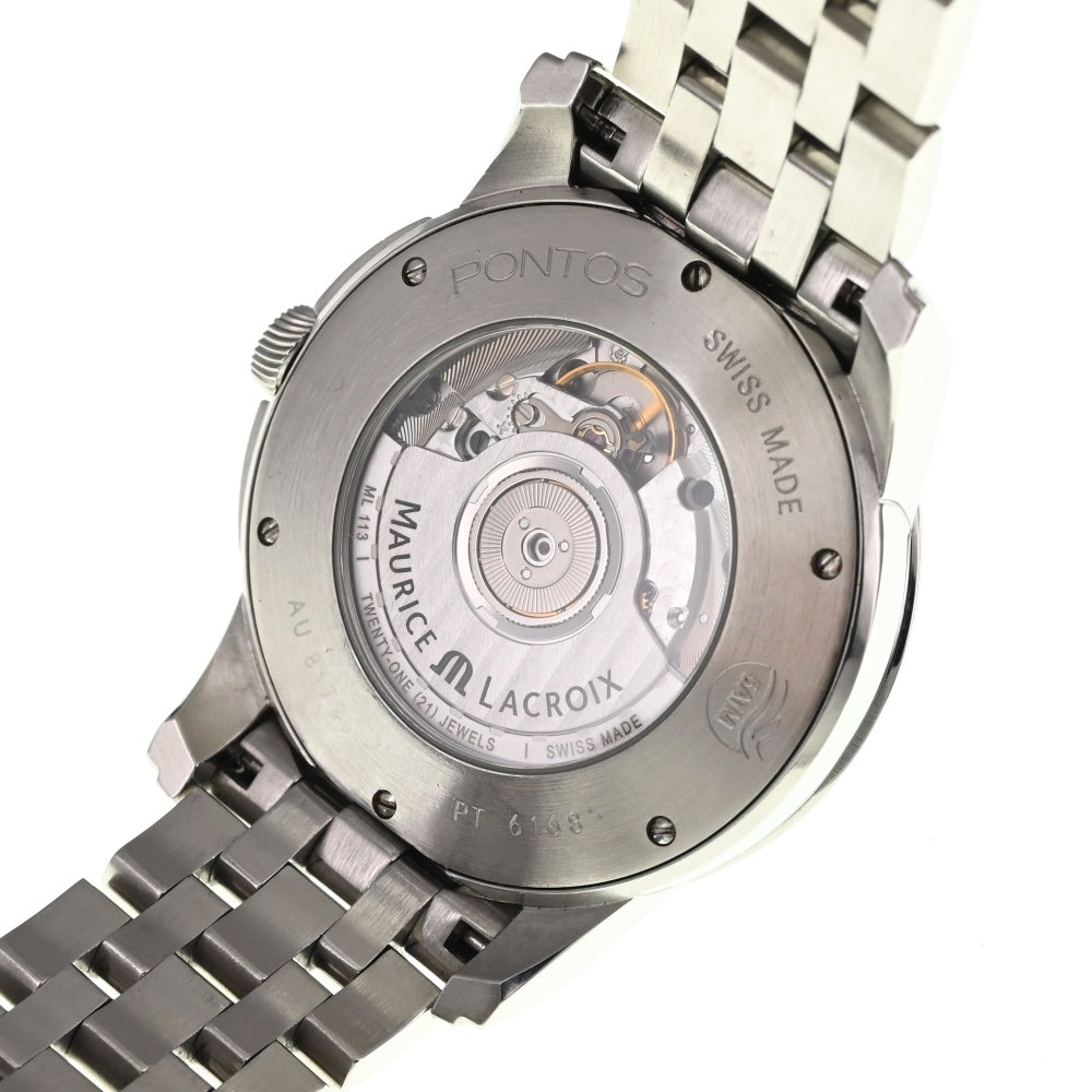 with paper MAURICE LACROIX Pontos PT6168-SS002-331 black Dial Automatic Men's
 Watch □#138199