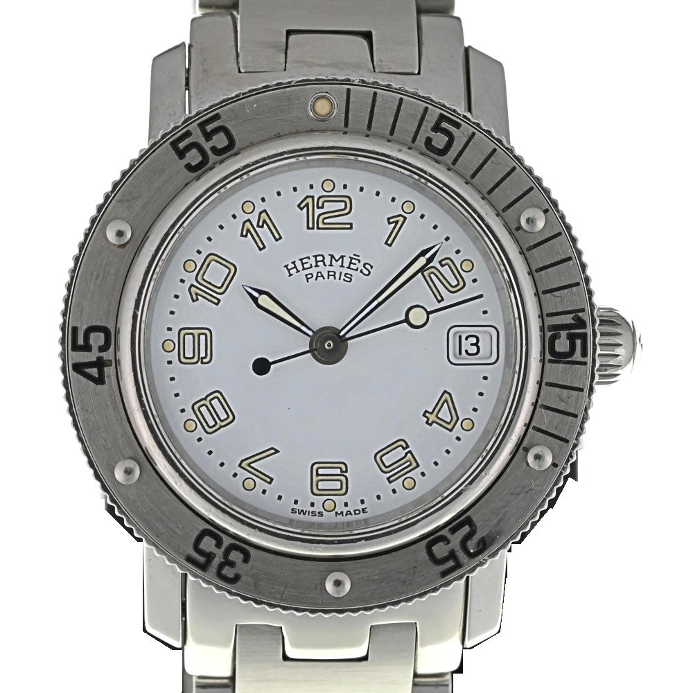 HERMES Clipper diver CL5.210 Date white Dial Quartz Ladies
 Watch P#138208