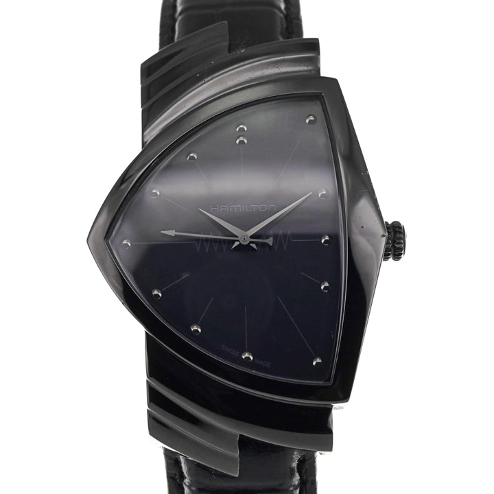 HAMILTON Ventura H244020 Stainless Steel / Leather black Dial Quartz Men's
 Watch O#138238