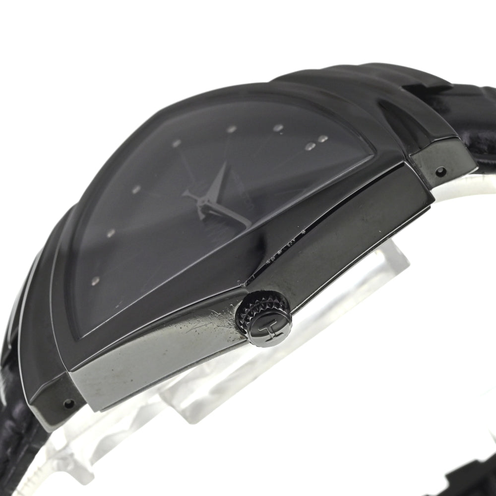 HAMILTON Ventura H244020 Stainless Steel / Leather black Dial Quartz Men's
 Watch O#138238