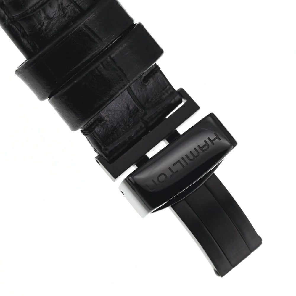 HAMILTON Ventura H244020 Stainless Steel / Leather black Dial Quartz Men's
 Watch O#138238