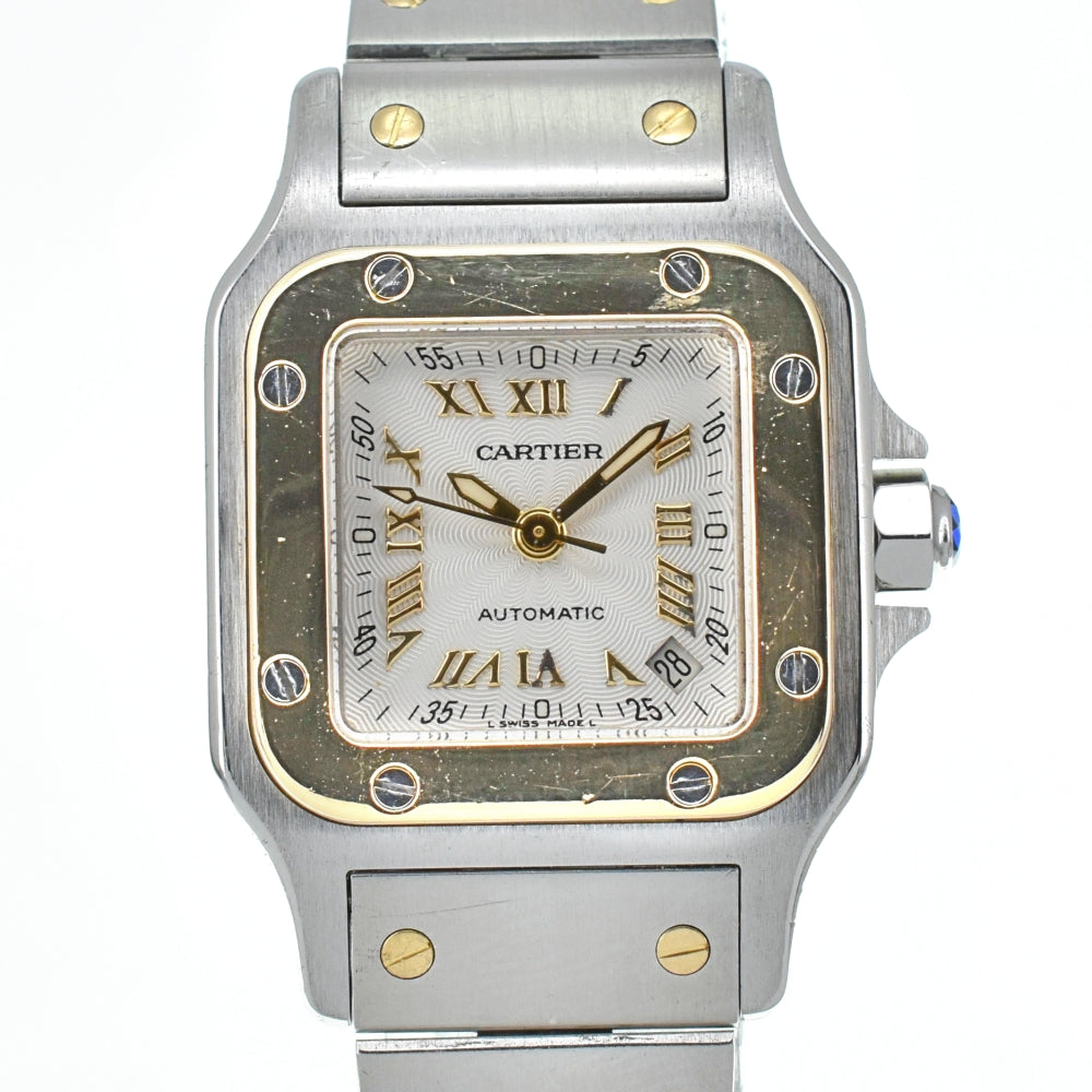 CARTIER Santosgalbe SM W20045C4 Stainless Steel/K18YG Silver Dial Automatic Ladies
 Watch A#138252