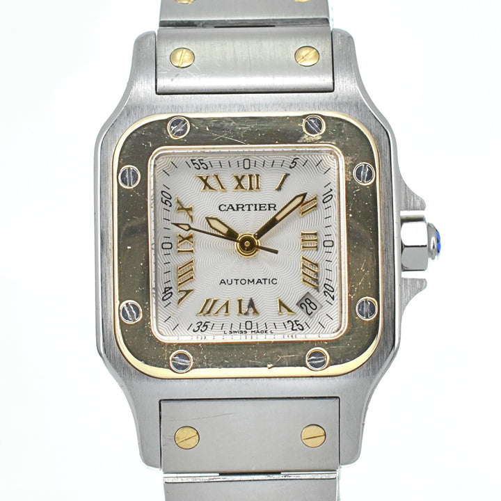 CARTIER Santosgalbe SM W20045C4 Stainless Steel/K18YG Silver Dial Automatic Ladies
 Watch A#138252