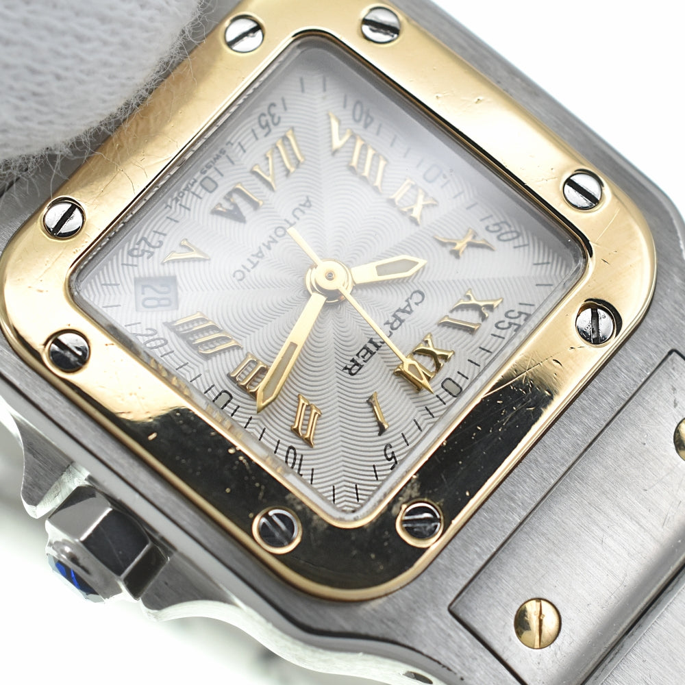 CARTIER Santosgalbe SM W20045C4 Stainless Steel/K18YG Silver Dial Automatic Ladies
 Watch A#138252