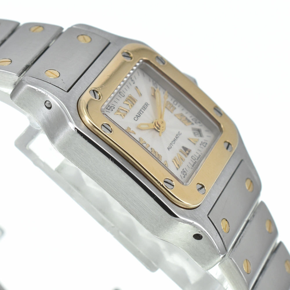 CARTIER Santosgalbe SM W20045C4 Stainless Steel/K18YG Silver Dial Automatic Ladies
 Watch A#138252