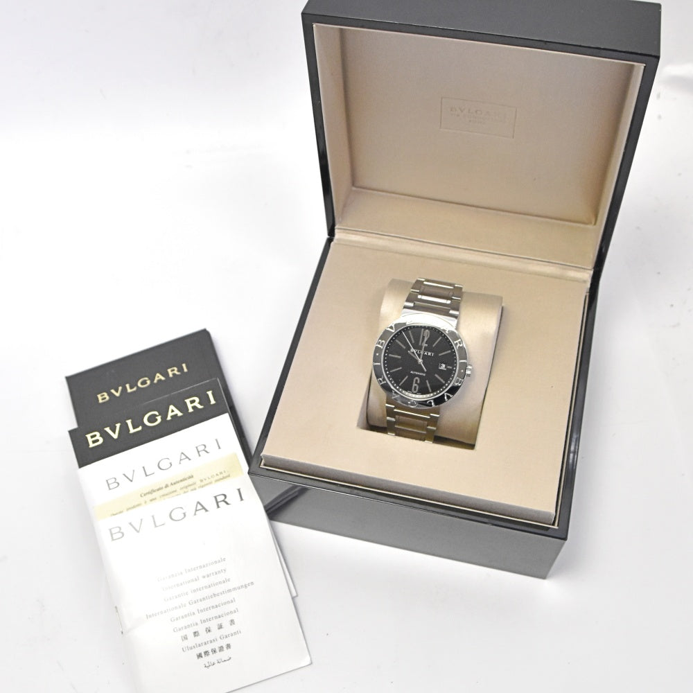 with paper BVLGARI Bulgari Bulgari BB42SS AUTO Date black Dial Automatic Men's
 Watch R#138282