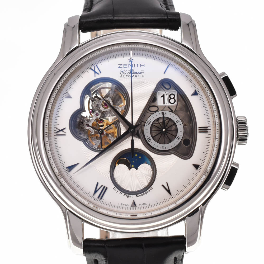 ZENITH El Primero Chronomaster XXT Open 03.1260.4047/02.C505 Grande Date Moon & Sun Phase Silver Dial Automatic Men's
 Watch Q#138304