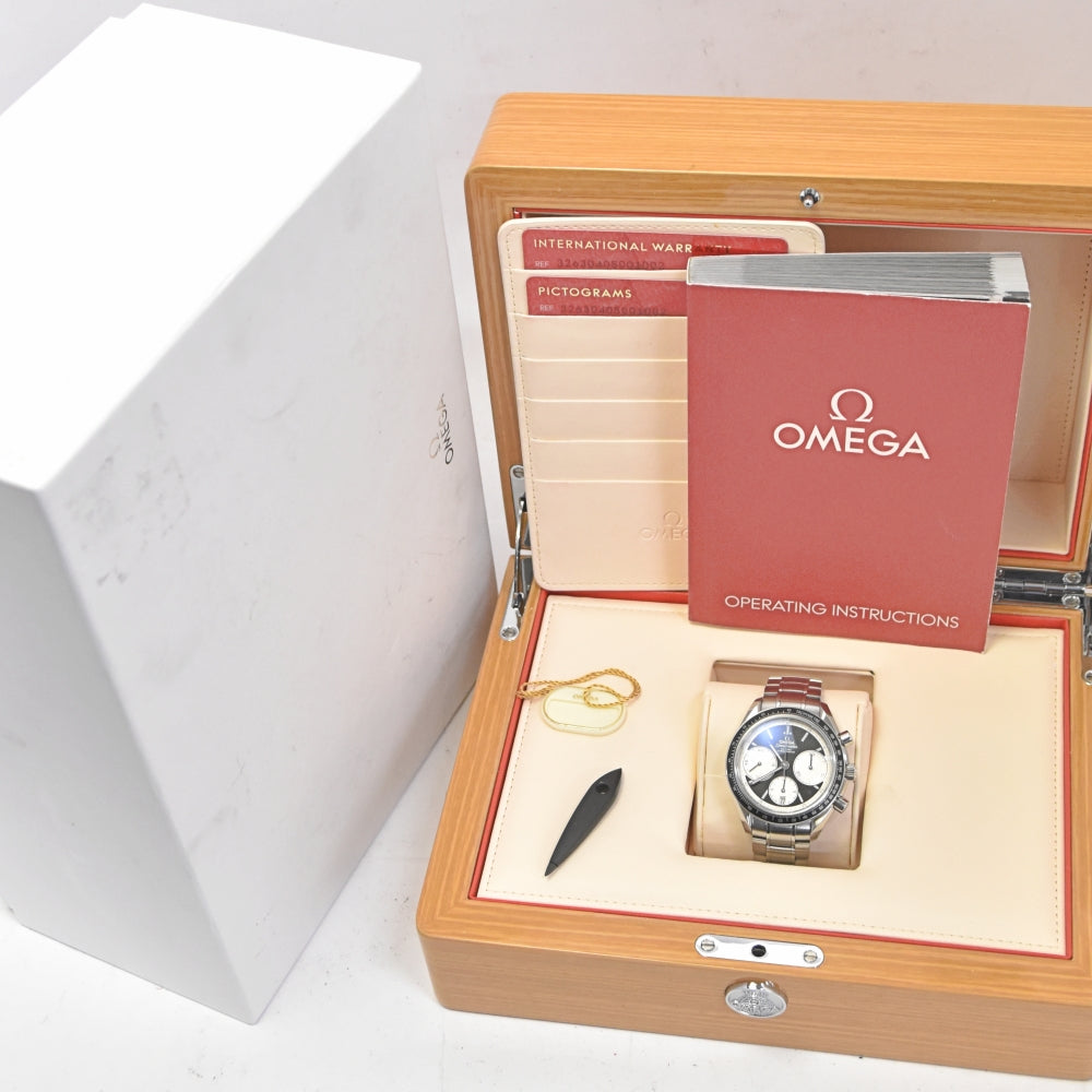 with paper OMEGA Speedmaster Racing 326.30.40.50.01.002 Chronograph Date Black / Silver Dial Automatic Men's
 Watch Q#138321