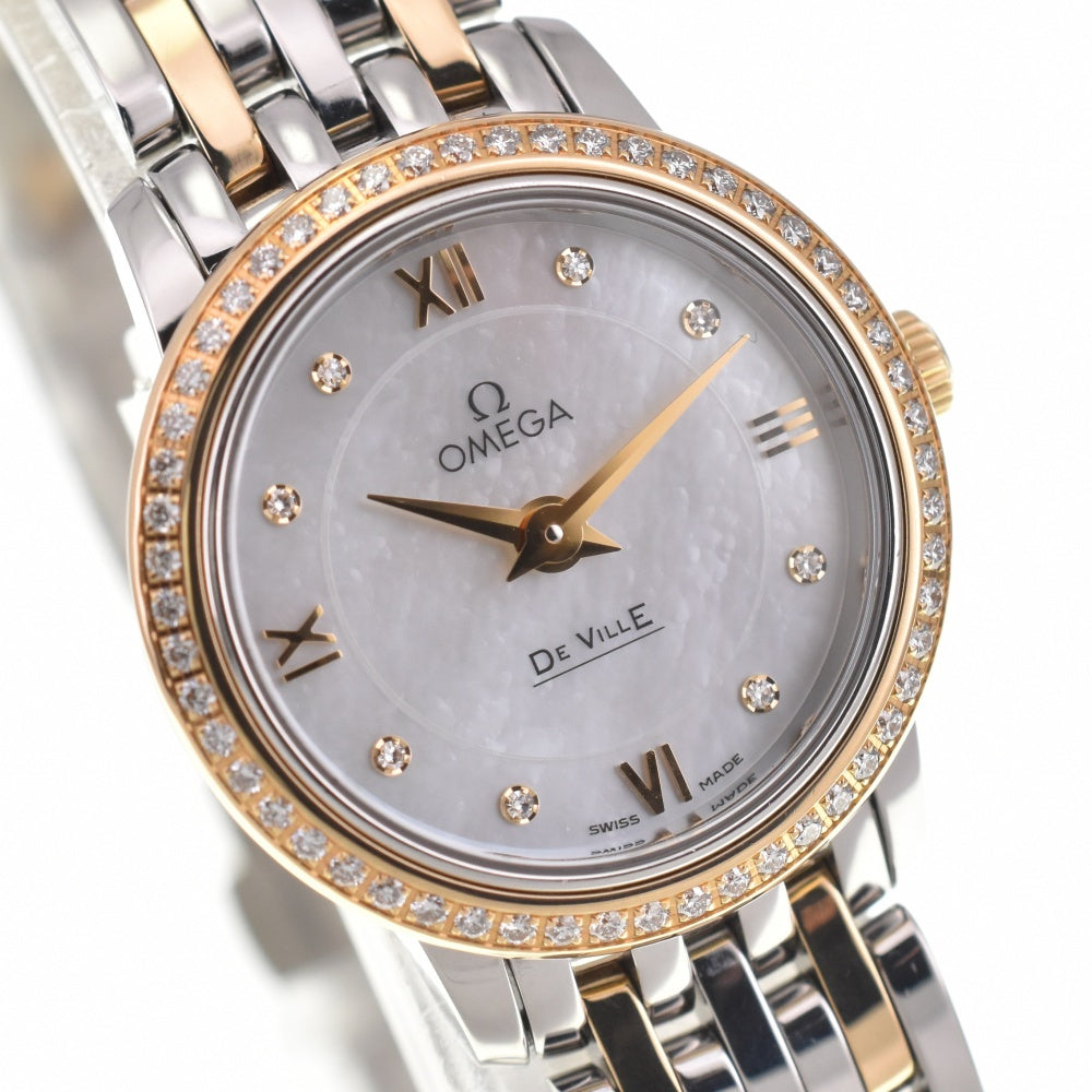 OMEGA De Ville Prestige 424.25.24.60.55.001 diamond White shell Dial Quartz Ladies
 Watch R#138334