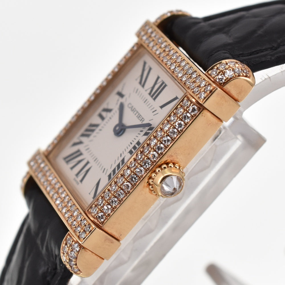 with paper CARTIER Tank Sino wards WA102231 K18YG Diamond Bezel Ivory Dial Quartz Ladies
 Watch Z#138335
