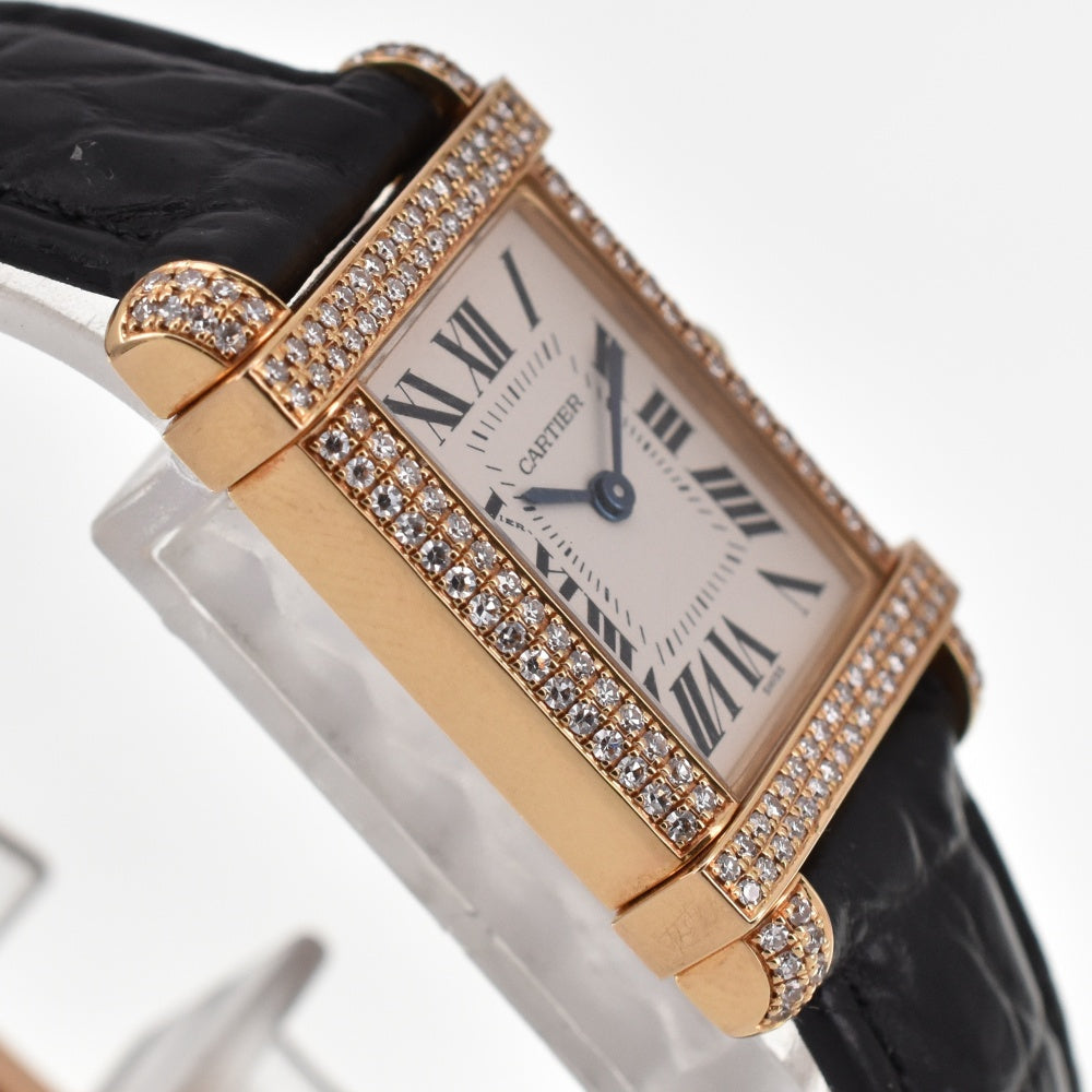 with paper CARTIER Tank Sino wards WA102231 K18YG Diamond Bezel Ivory Dial Quartz Ladies
 Watch Z#138335