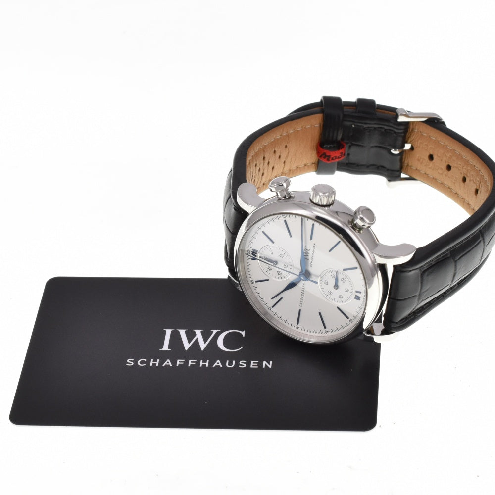 with paper IWC SCHAFFHAUSEN Portofino Chronograph 39 IW391407 Silver Dial Automatic Men's
 Watch R#138337