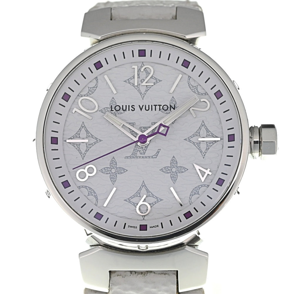 LOUIS VUITTON Tambour QA116 Monogram white Dial Quartz Ladies
 Watch Q#138339