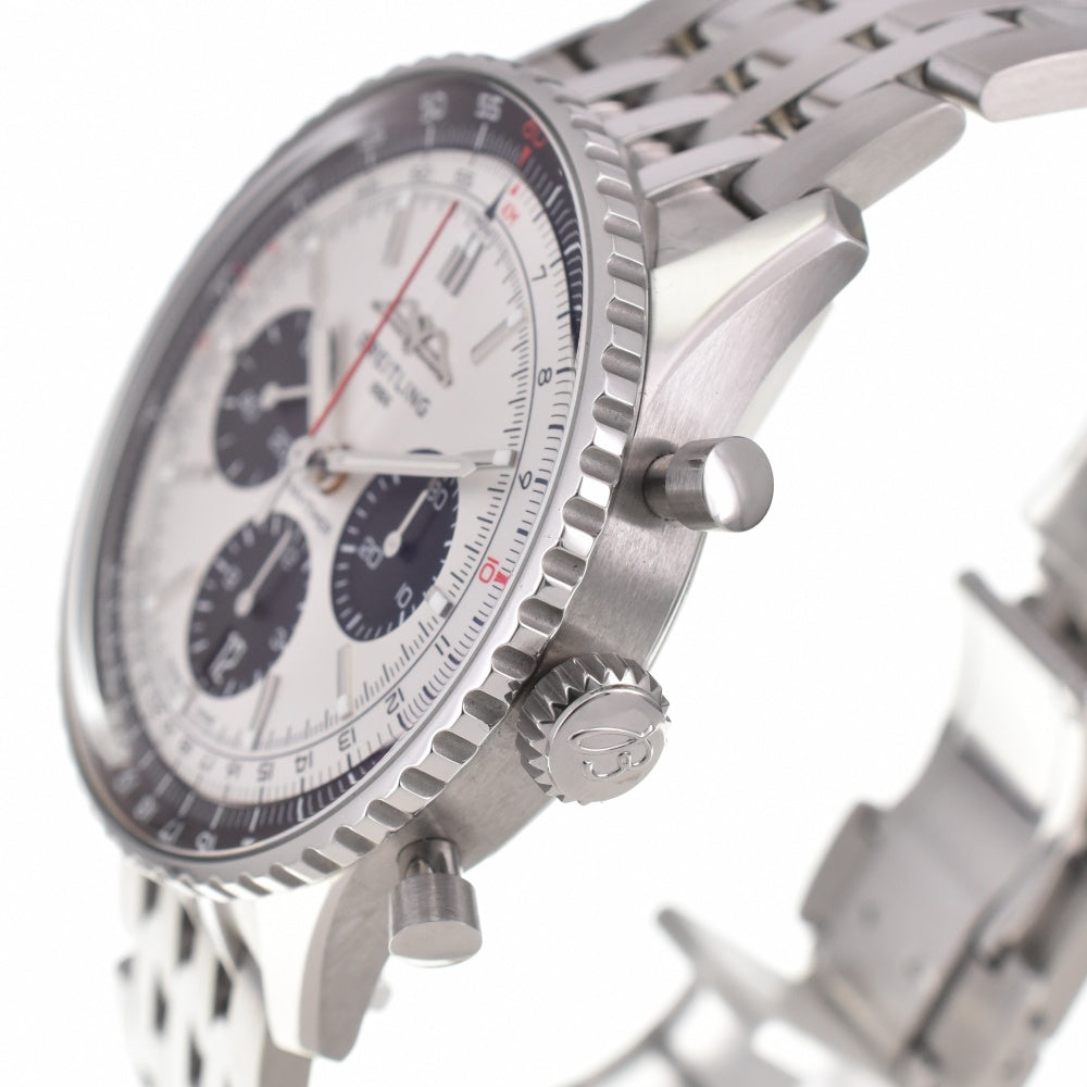 with paper BREITLING Navitimer 01 AB0138 Chronograph 43 Date Silver / Black Dial Automatic Men's
 Watch R#138342