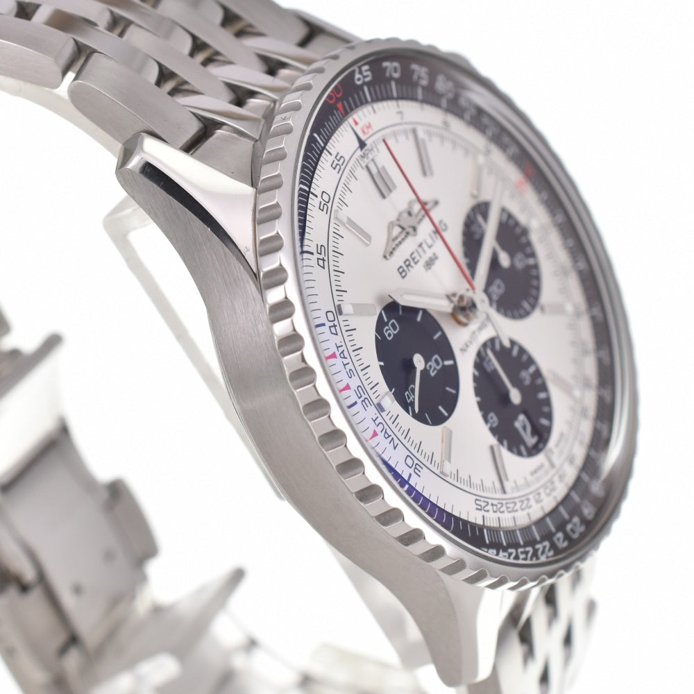 with paper BREITLING Navitimer 01 AB0138 Chronograph 43 Date Silver / Black Dial Automatic Men's
 Watch R#138342