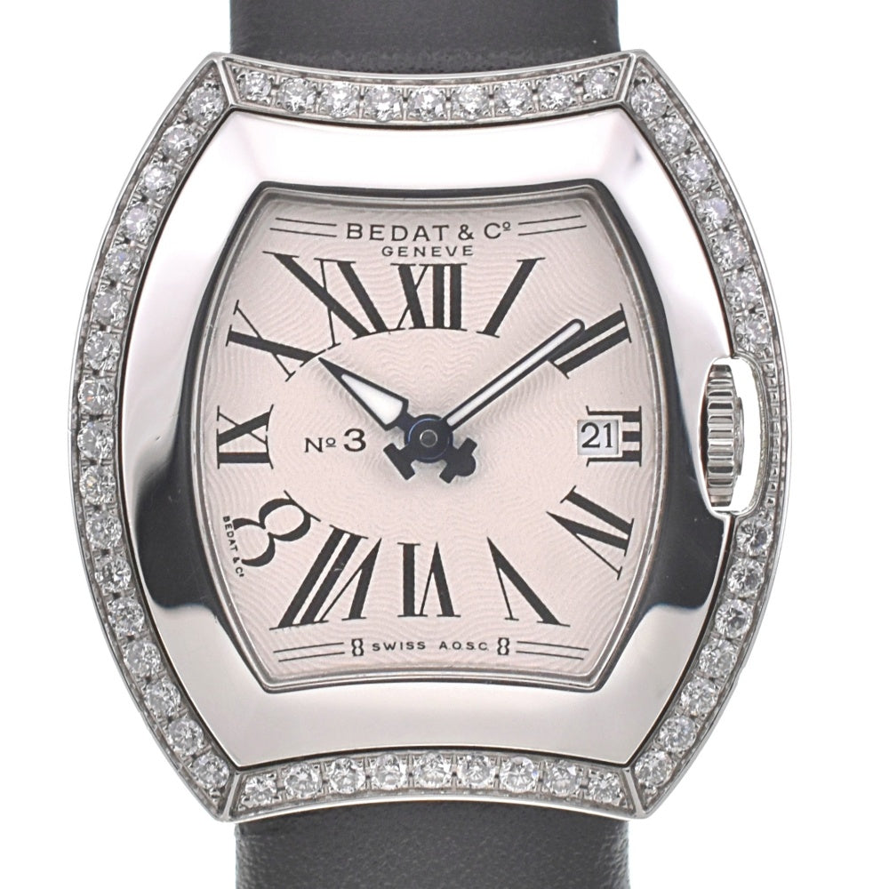 with paper BEDAT&Co No.3 Diamond Bezel B334.040.101 Date Silver Dial Quartz Ladies
 Watch Q#138406