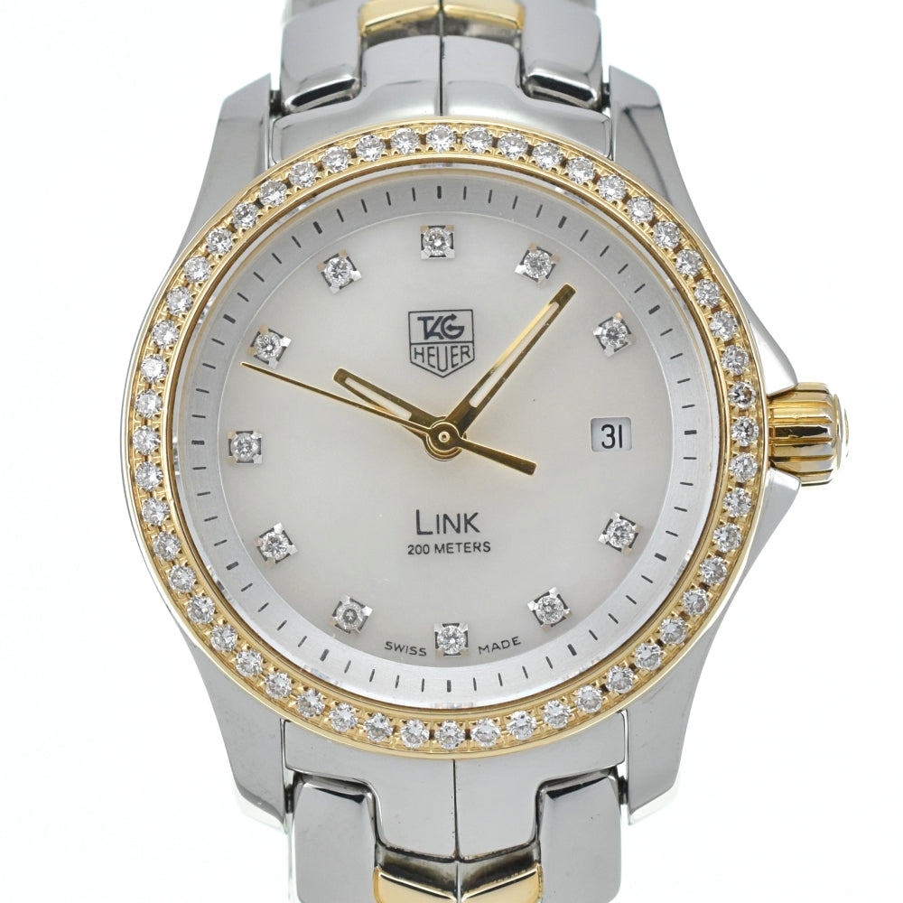 TAG HEUER Aqua racer WJF1354 11P diamond White shell Dial Quartz Ladies
 Watch A#138421