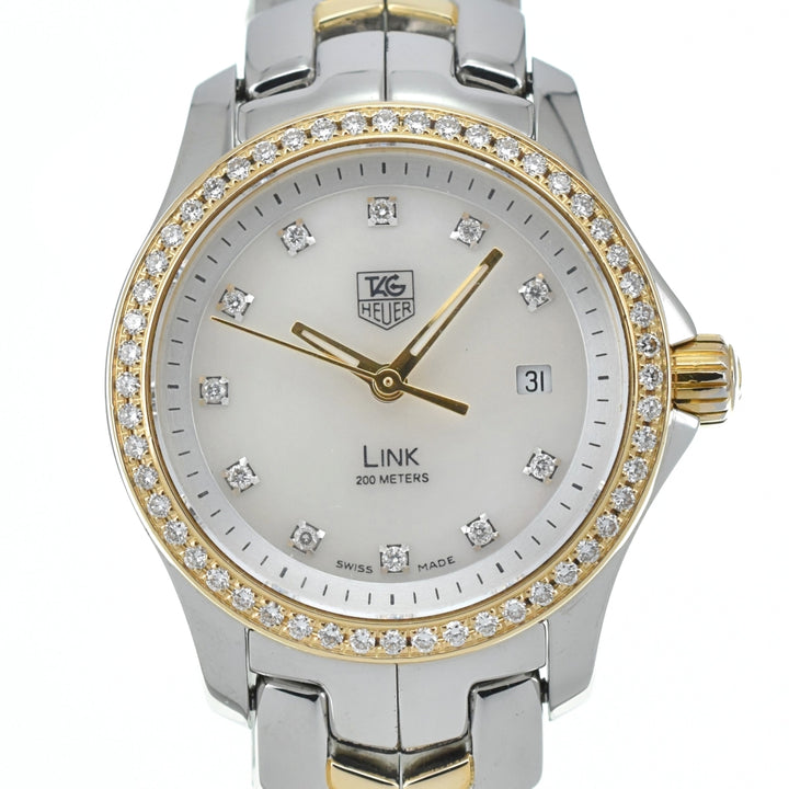 TAG HEUER Aqua racer WJF1354 11P diamond White shell Dial Quartz Ladies
 Watch A#138421