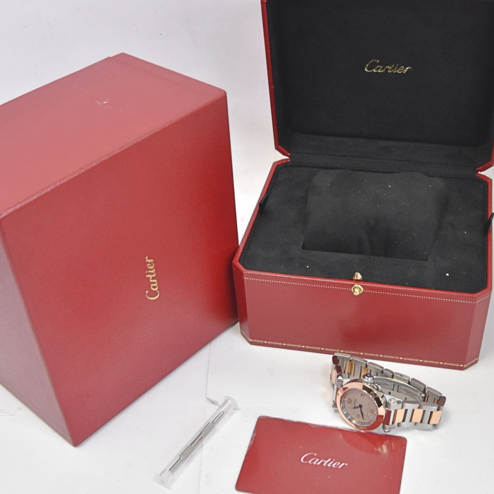 with paper CARTIER Pasha de Cartier W2PA0007 Stainless Steel/K18PG Silver Dial Quartz Ladies
 Watch □#138423