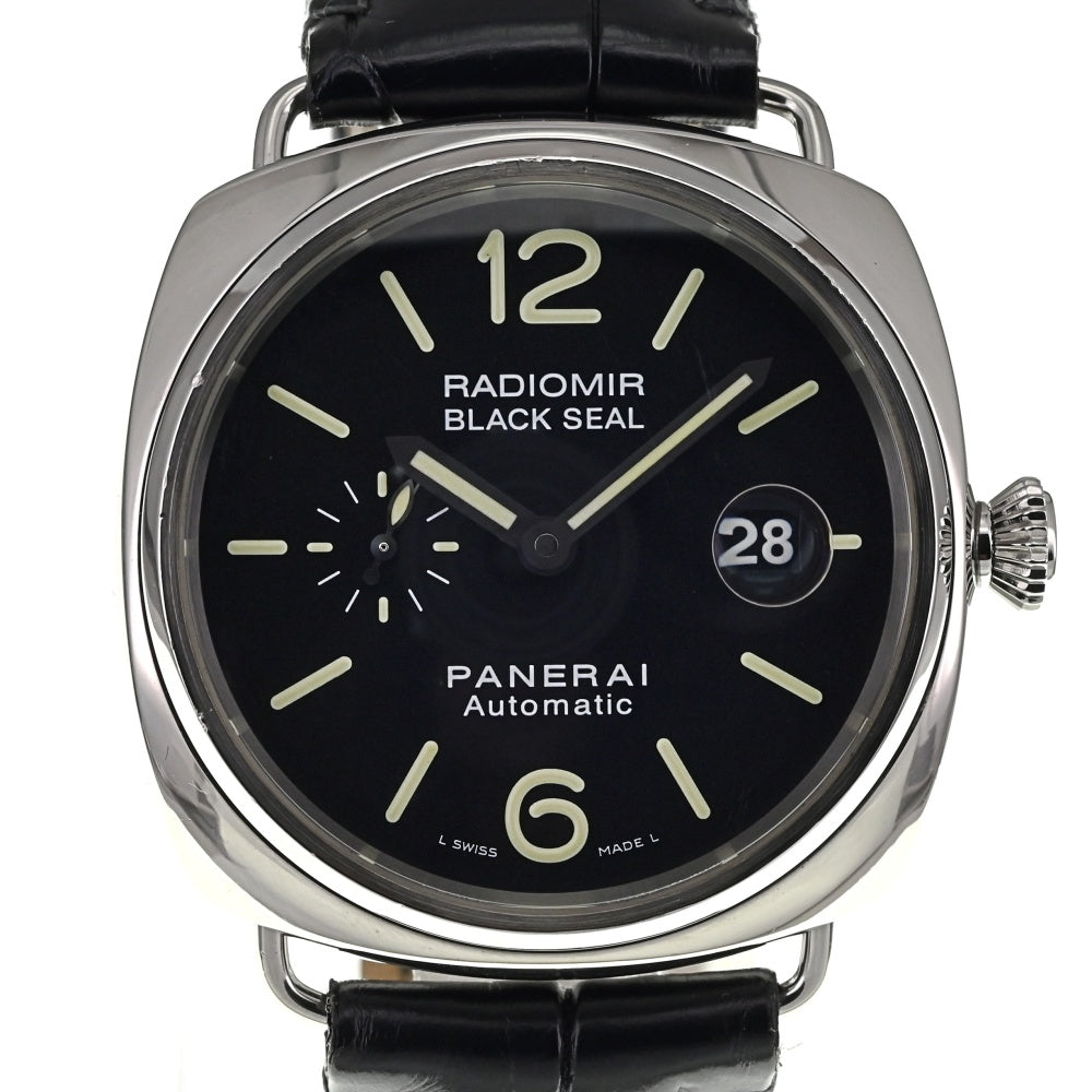 with paper PANERAI Radio meal black seal PAM00287 Date black Dial Automatic Men's
 Watch Q#138437