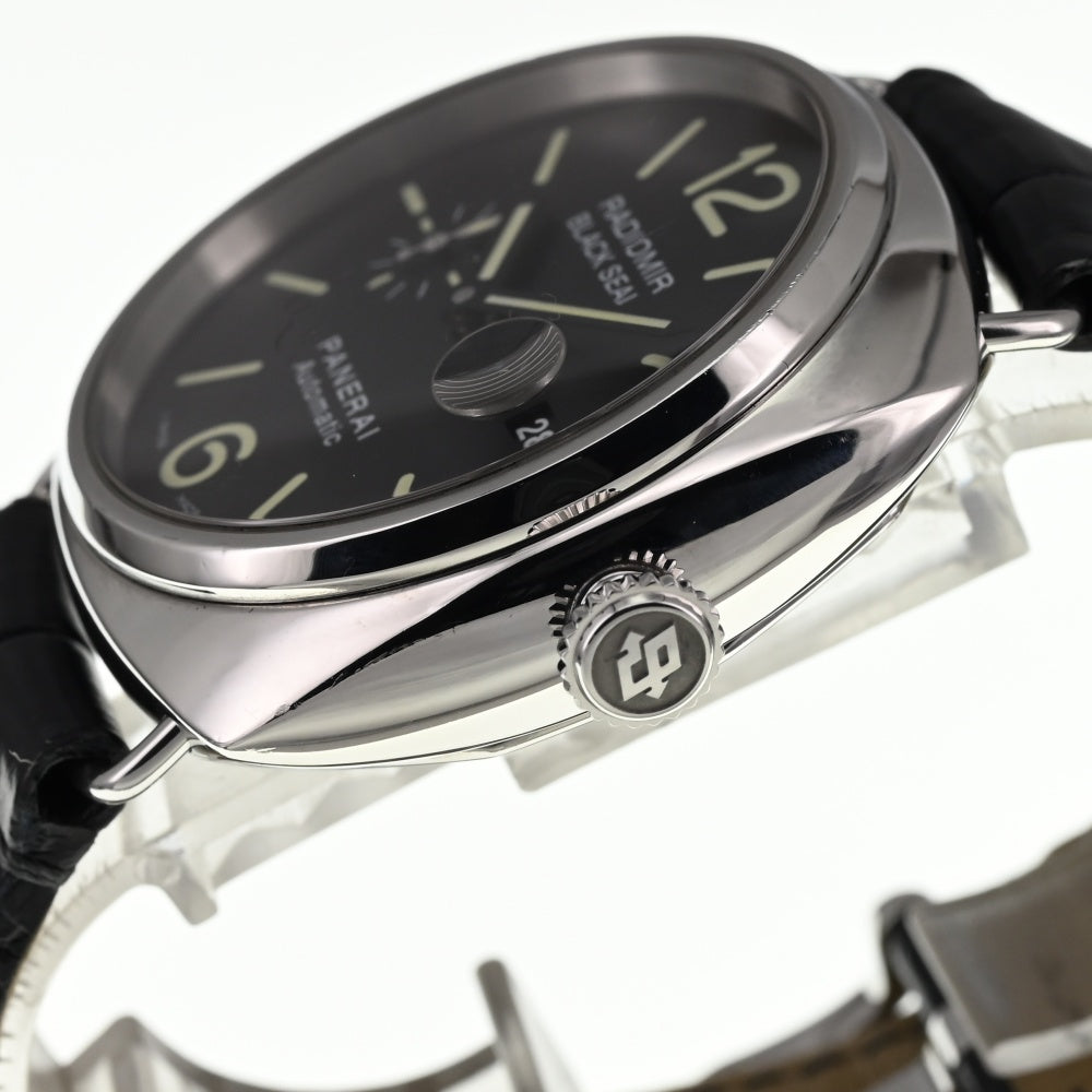 with paper PANERAI Radio meal black seal PAM00287 Date black Dial Automatic Men's
 Watch □#138437