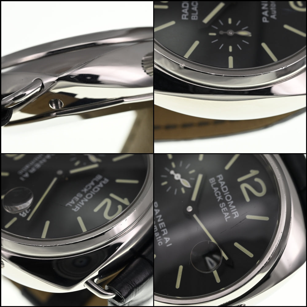 with paper PANERAI Radio meal black seal PAM00287 Date black Dial Automatic Men's
 Watch □#138437