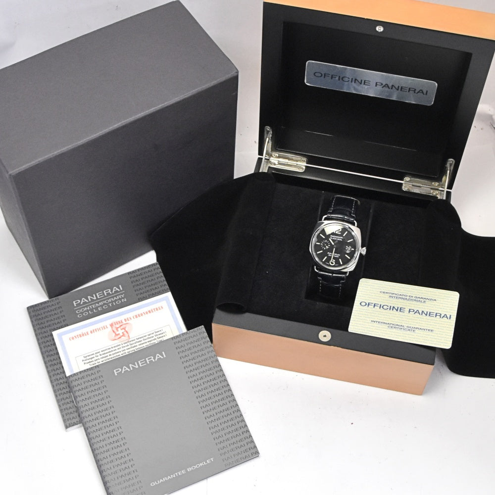 with paper PANERAI Radio meal black seal PAM00287 Date black Dial Automatic Men's
 Watch □#138437