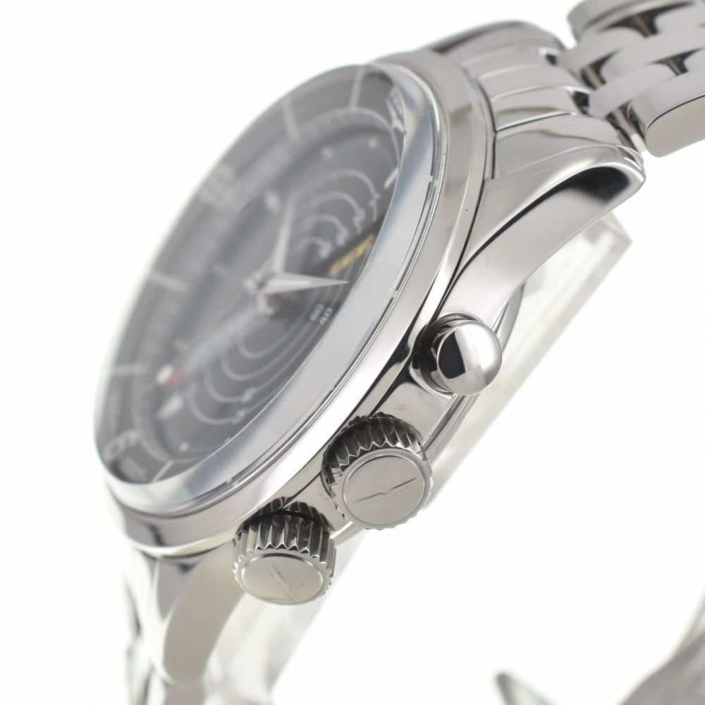 VULCAIN cricket nautical 100107.024 alarm black Dial Hand Winding Men's
 Watch C#138507