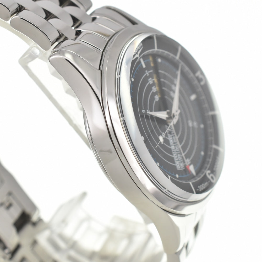 VULCAIN cricket nautical 100107.024 alarm black Dial Hand Winding Men's
 Watch C#138507