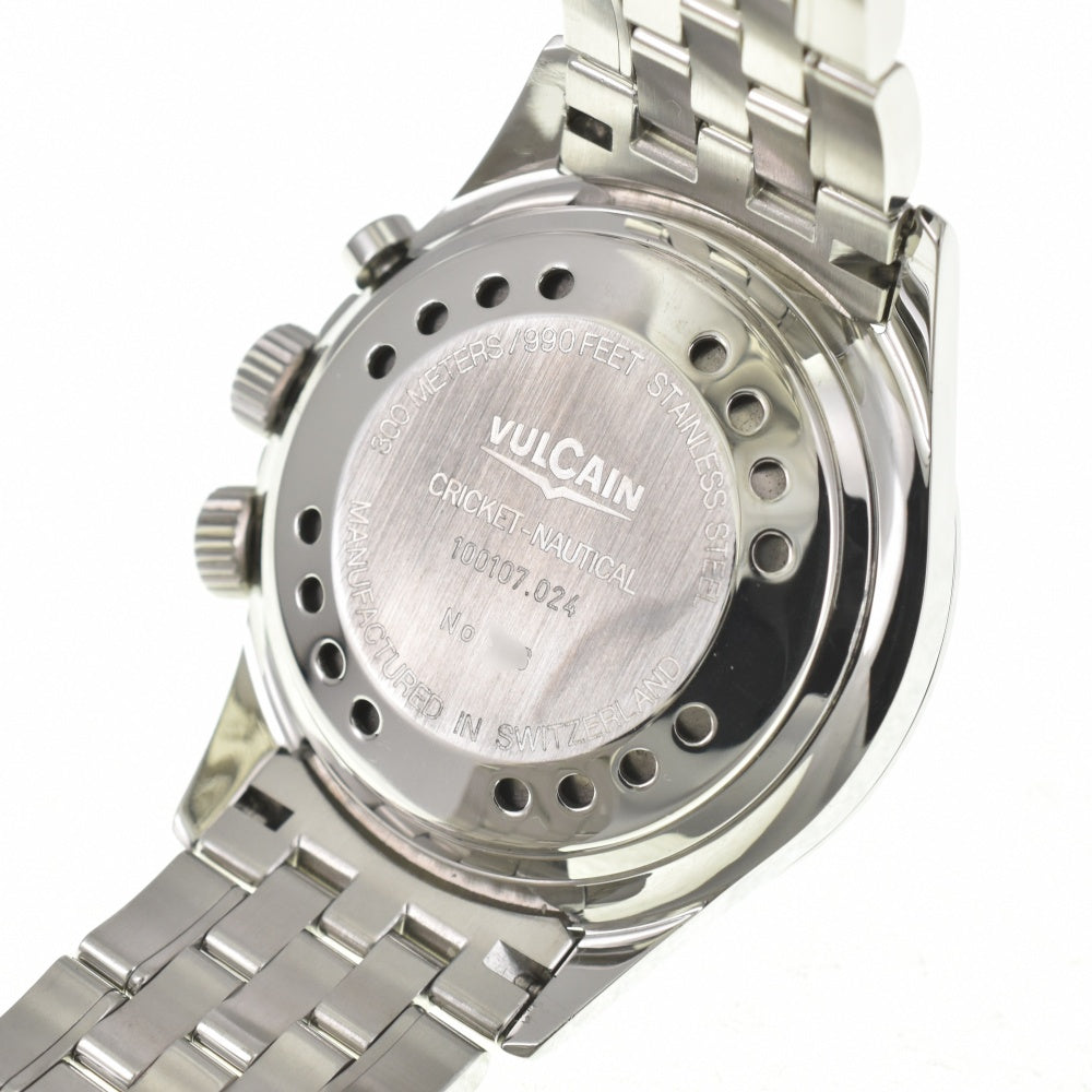 VULCAIN cricket nautical 100107.024 alarm black Dial Hand Winding Men's
 Watch C#138507