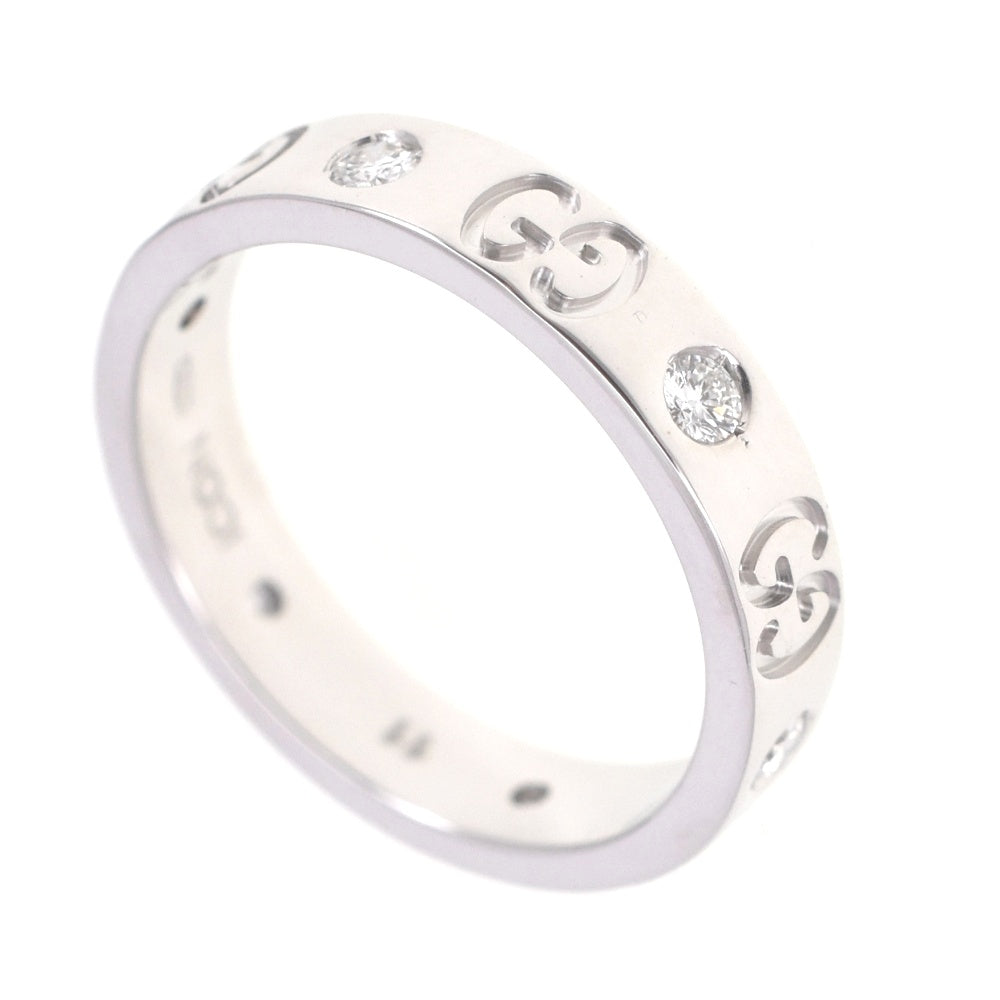 GUCCI Icon ring Size 51/JP11 K18WG Diamond Ladies
 jewelry S#138533