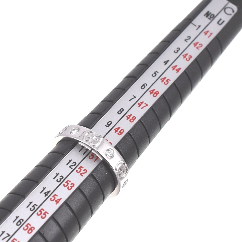 GUCCI Icon ring Size 51/JP11 K18WG Diamond Ladies
 jewelry S#138533