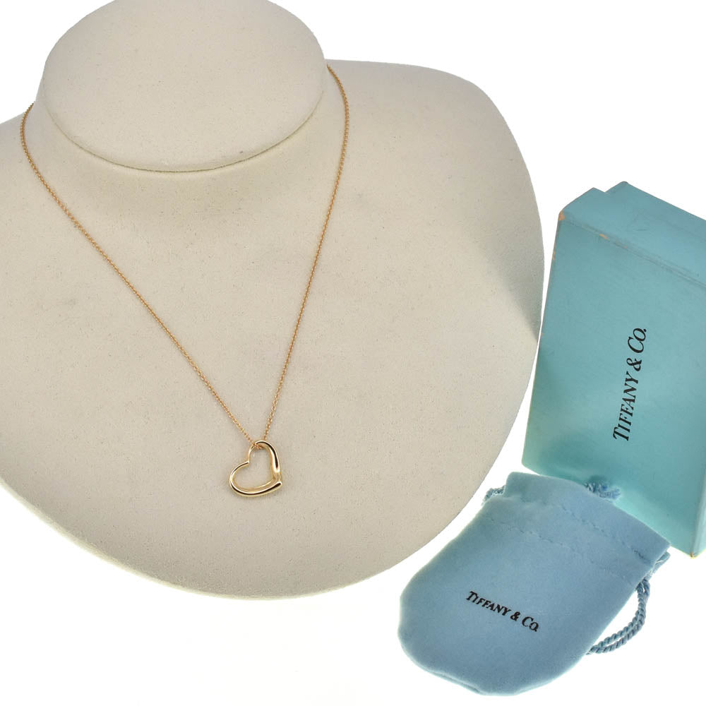 TIFFANY&Co. Open Heart Necklace K18YG Ladies
 jewelry S#138541