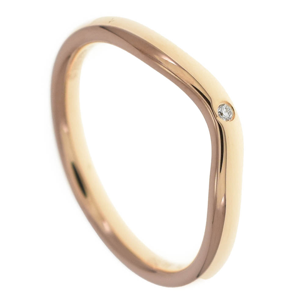 TIFFANY&Co. Curved bundling Size 49/JP9 K18PG Diamond Ladies
 jewelry S#138542