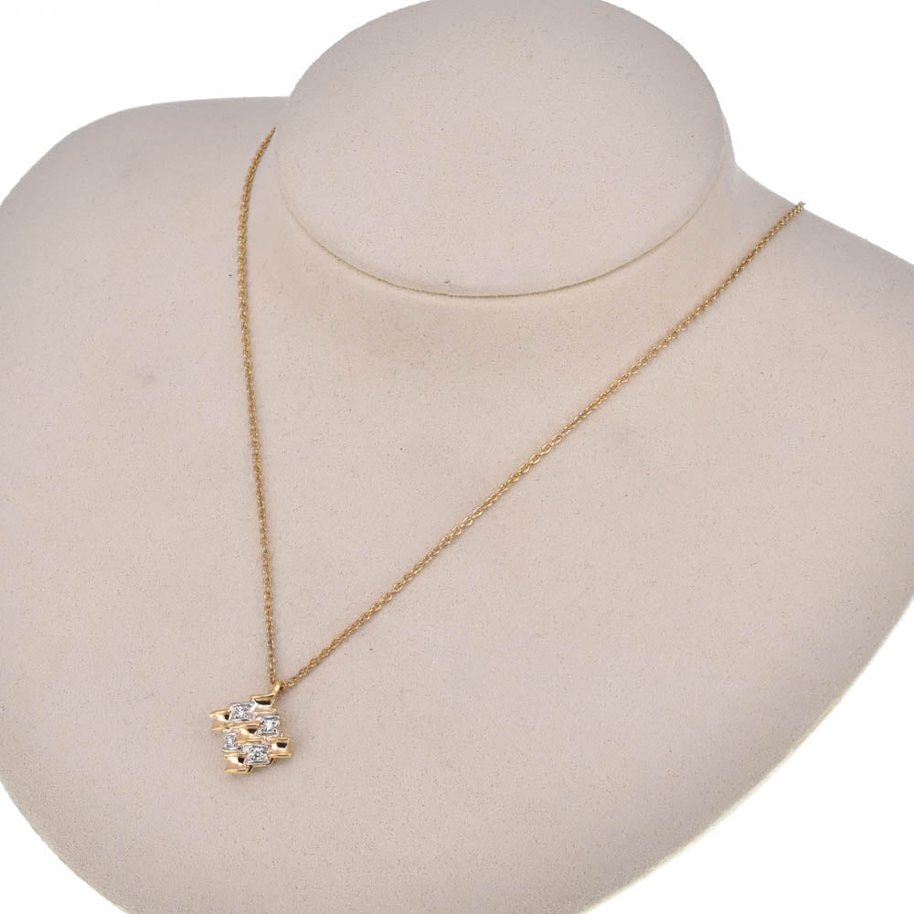 Dior Diamond Necklace Heart K18YG diamond Ladies
 jewelry S#138620