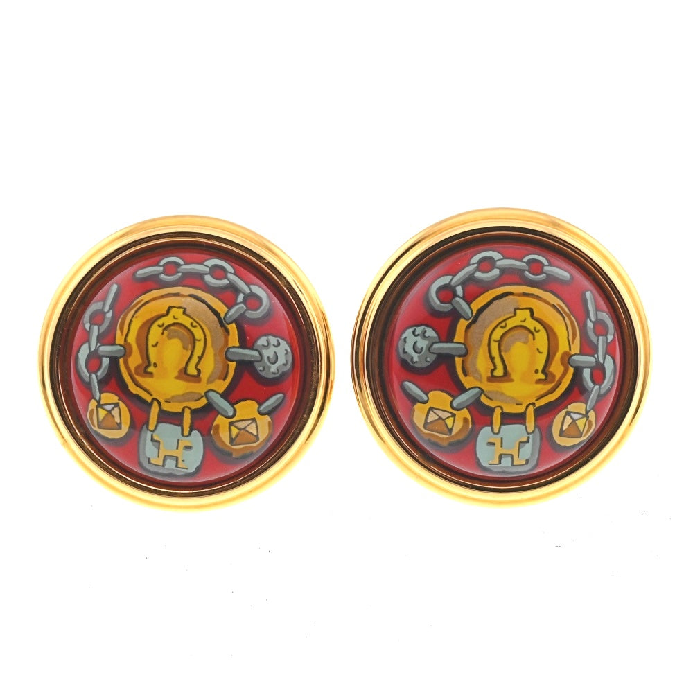 HERMES Emaille Earring Ladies
 jewelry S#138625