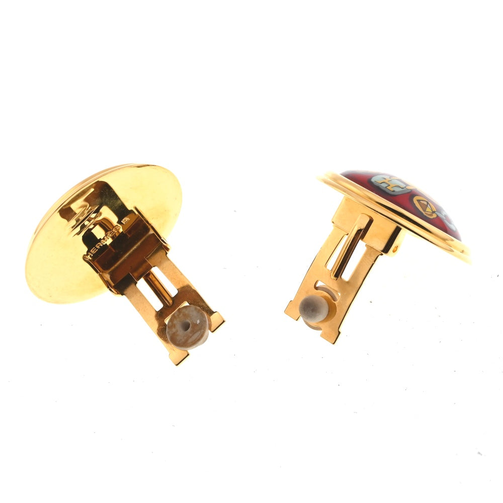 HERMES Emaille Earring Ladies
 jewelry S#138625