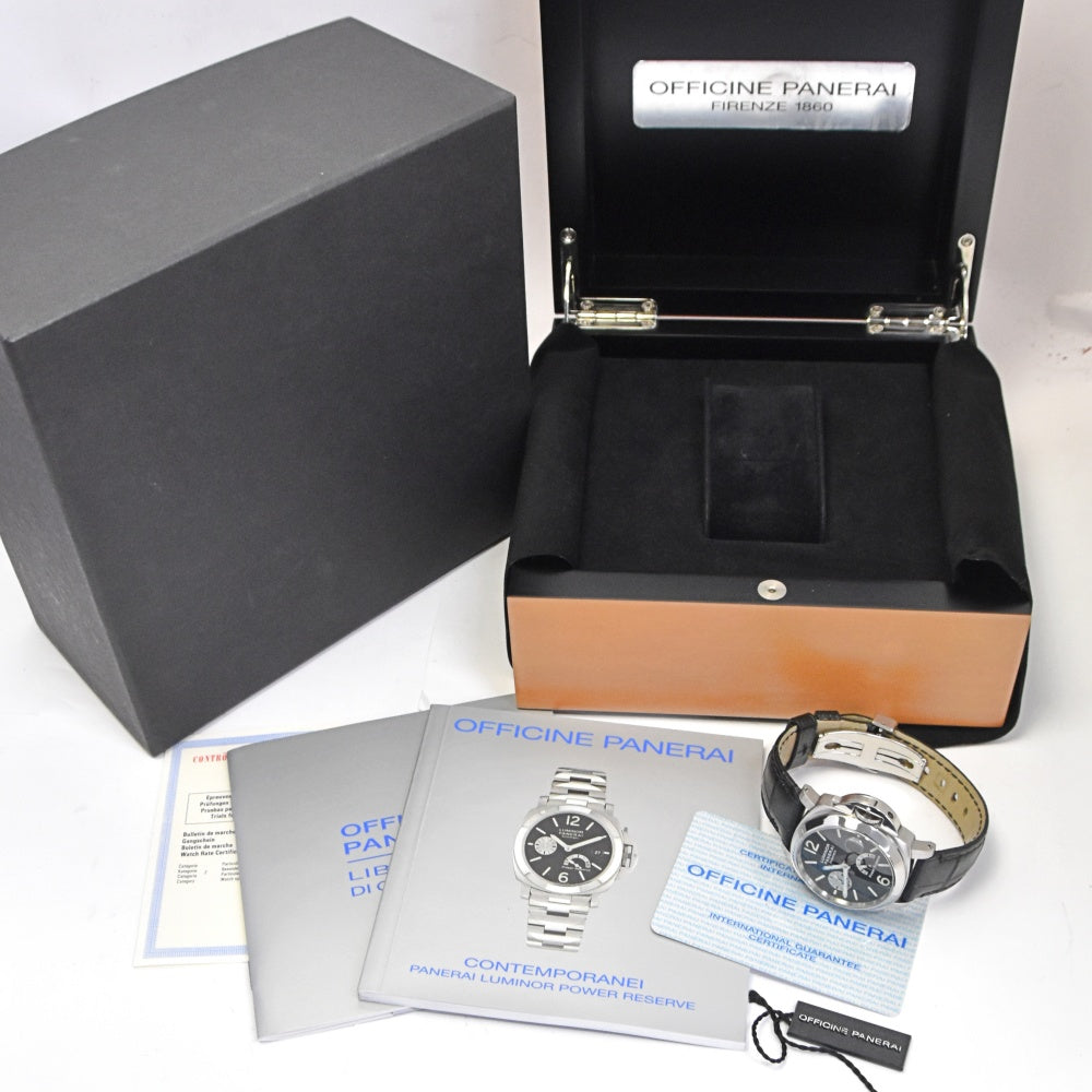 with paper PANERAI Luminor Power Reserve PAM00125 Small second date black Dial Automatic Men's
 Watch R#138648