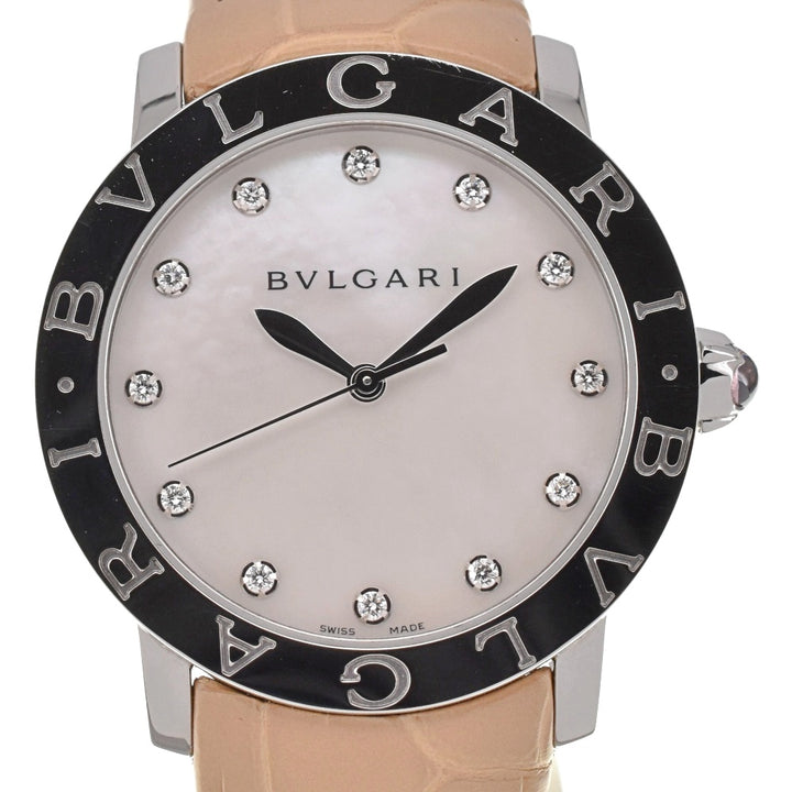 with paper BVLGARI Bulgari Bulgari BBL37S 12P diamond White shell Dial Automatic Unisex
 Watch R#138660