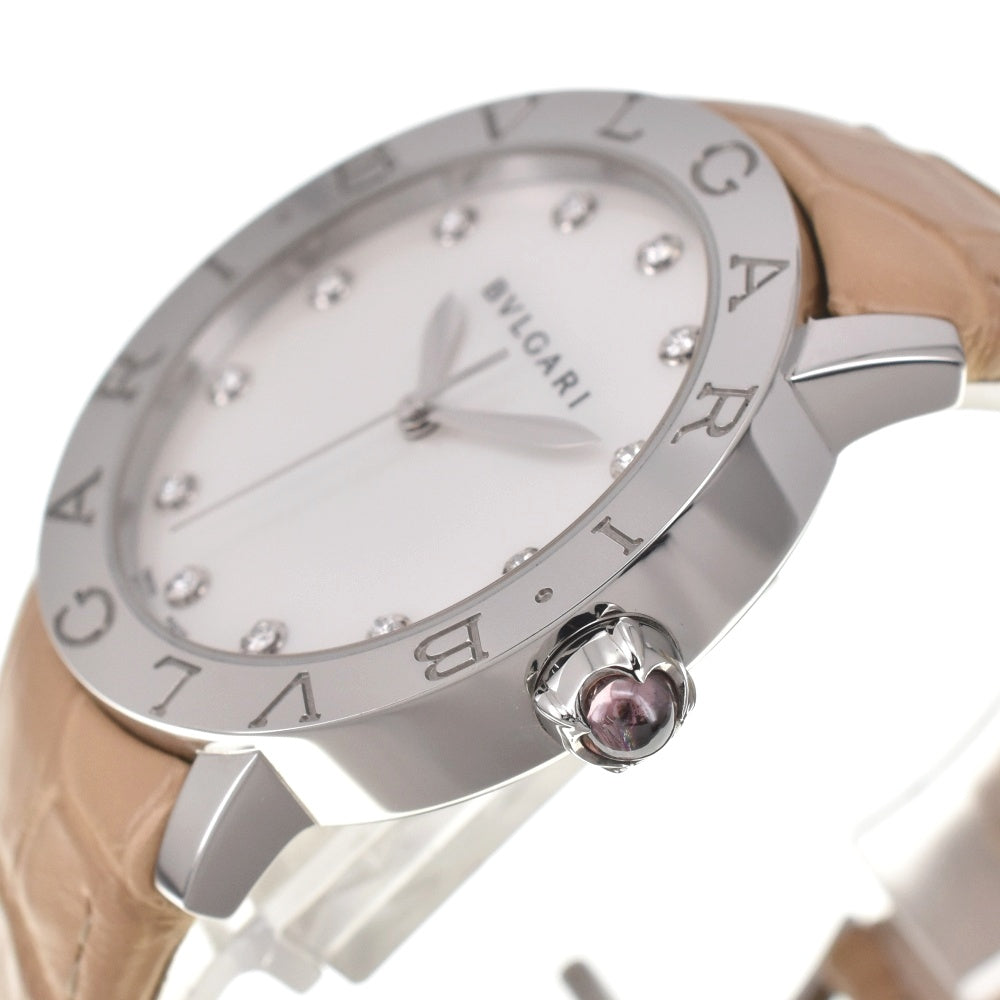 with paper BVLGARI Bulgari Bulgari BBL37S 12P diamond White shell Dial Automatic Unisex
 Watch R#138660