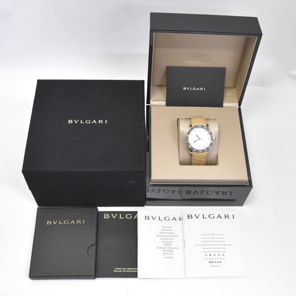with paper BVLGARI Bulgari Bulgari BBL37S 12P diamond White shell Dial Automatic Unisex
 Watch R#138660