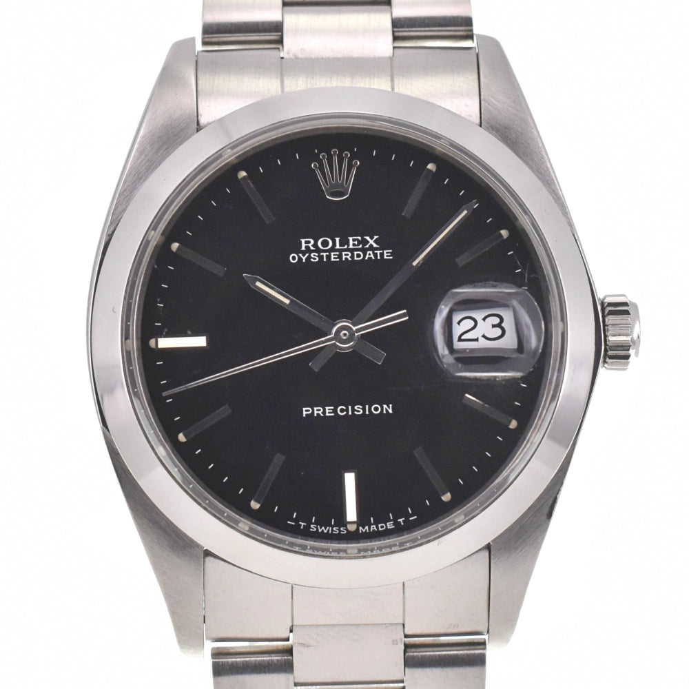 with paper ROLEX Oyster Date Precision 6694 vintage black Dial Hand Winding Men's
 Watch □#138668