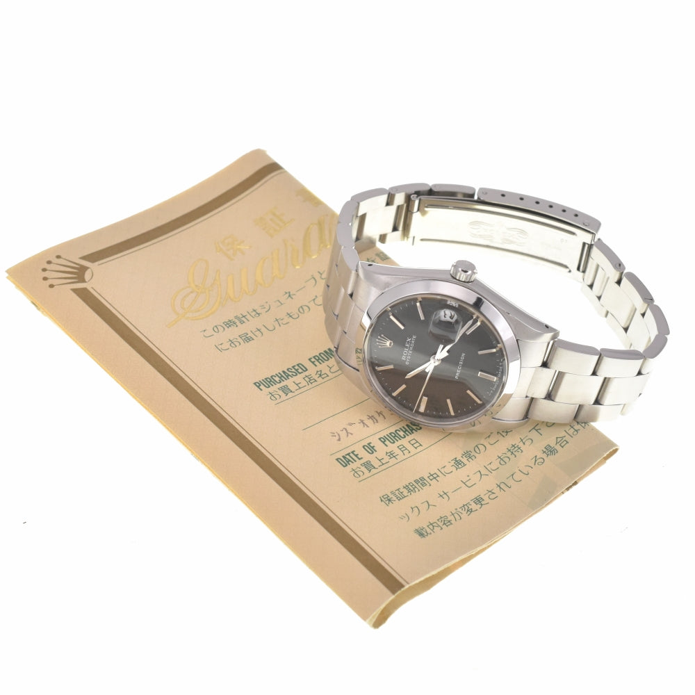 with paper ROLEX Oyster Date Precision 6694 vintage black Dial Hand Winding Men's
 Watch □#138668